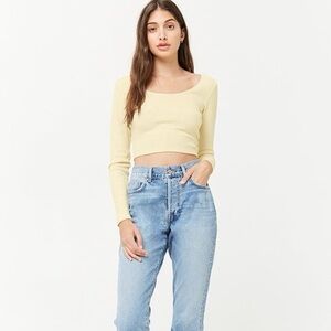 MOVING SALE Yellow Ribbed Long Sleeve Top